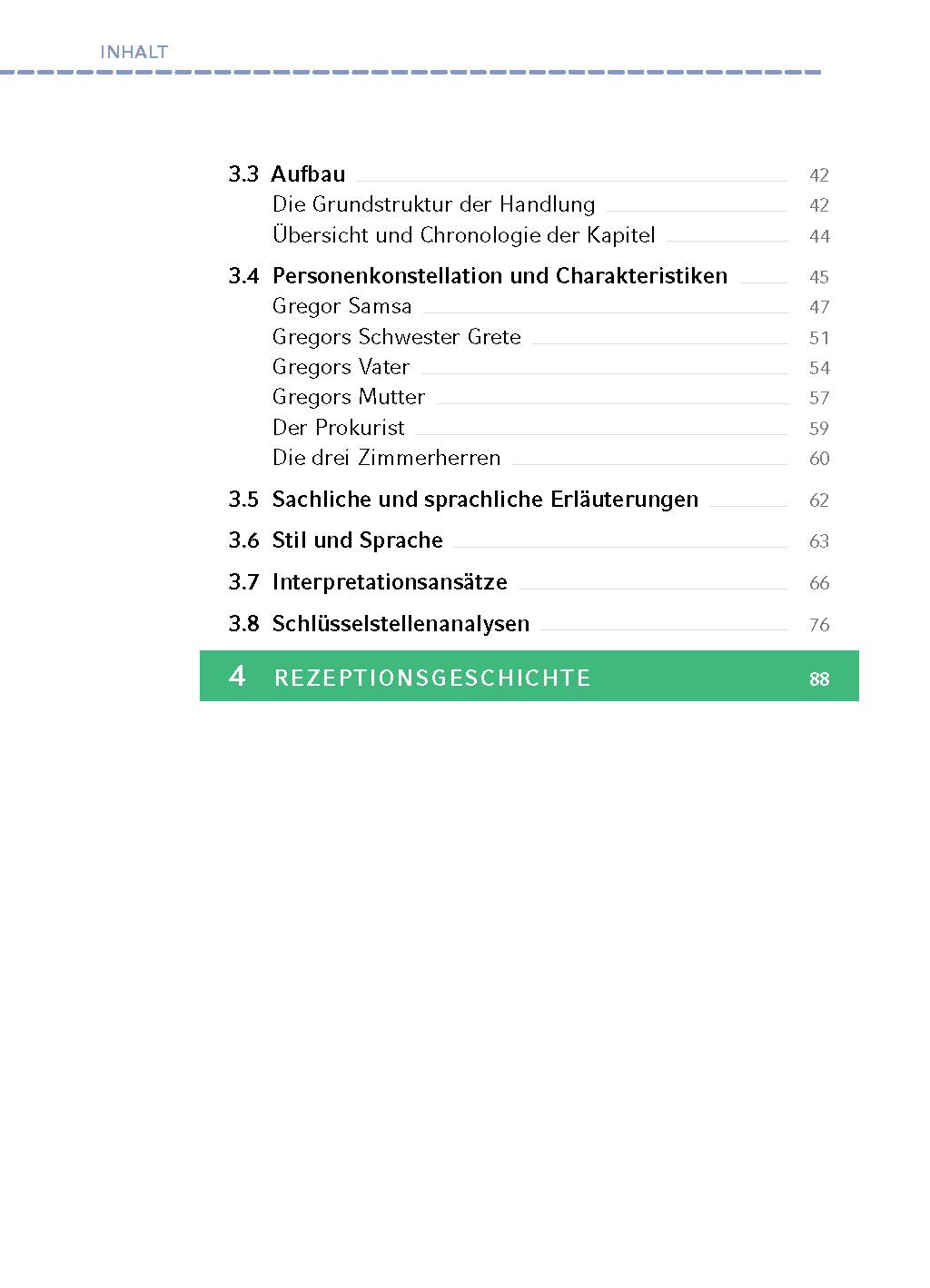 Beispielinhalt (Bild) Die Verwandlung - Textanalyse und Interpretation