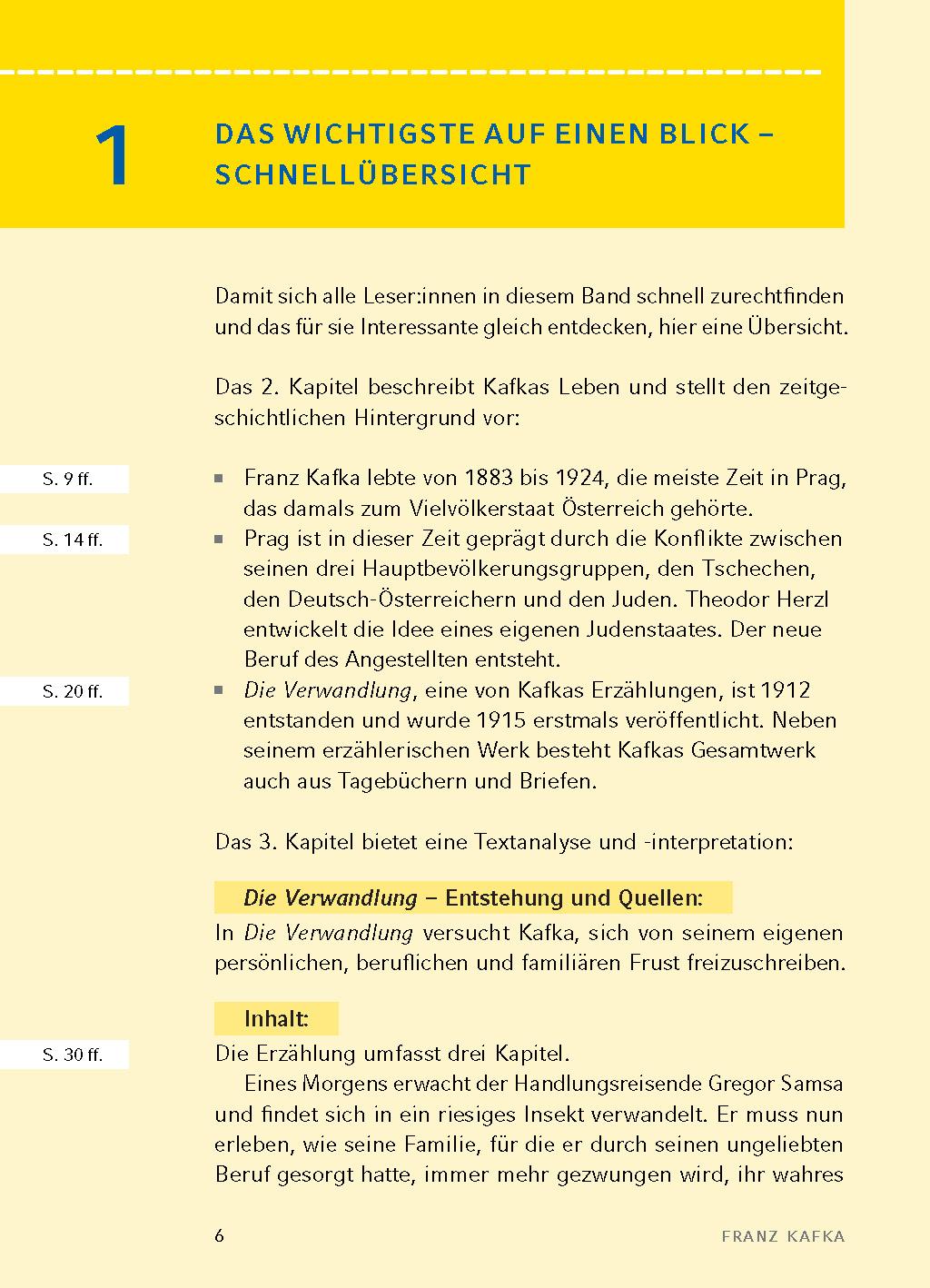 Beispielinhalt (Bild) Die Verwandlung - Textanalyse und Interpretation