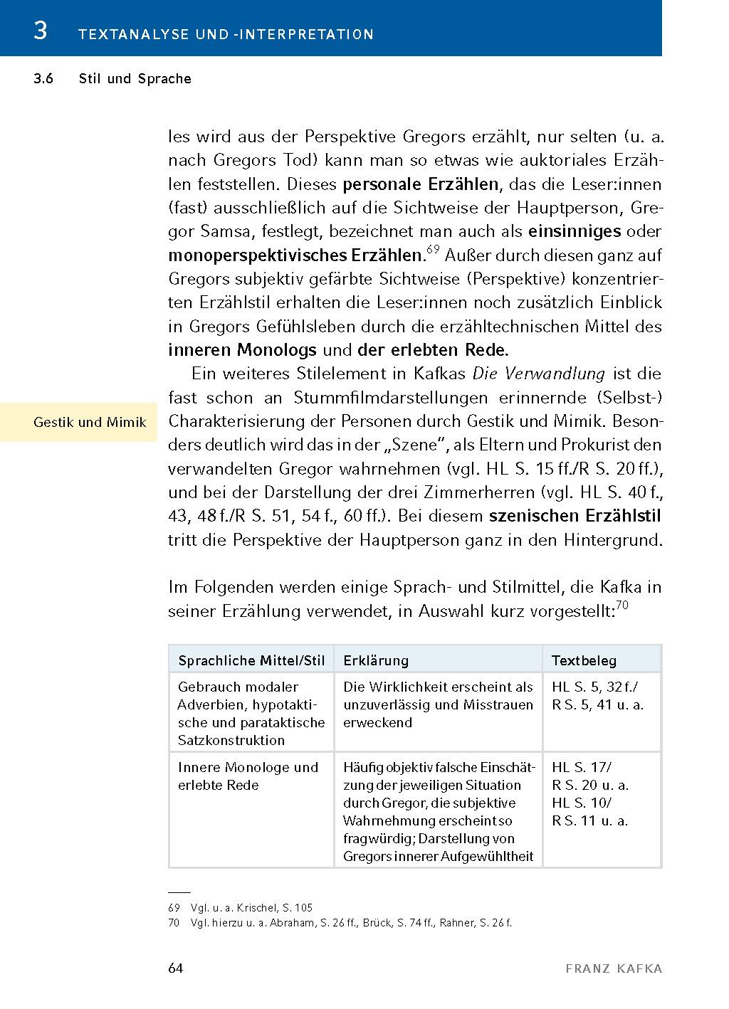 Beispielinhalt (Bild) Die Verwandlung - Textanalyse und Interpretation