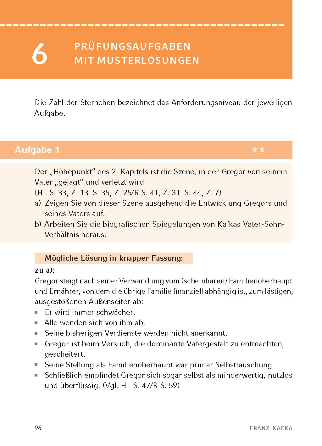 Beispielinhalt (Bild) Die Verwandlung - Textanalyse und Interpretation