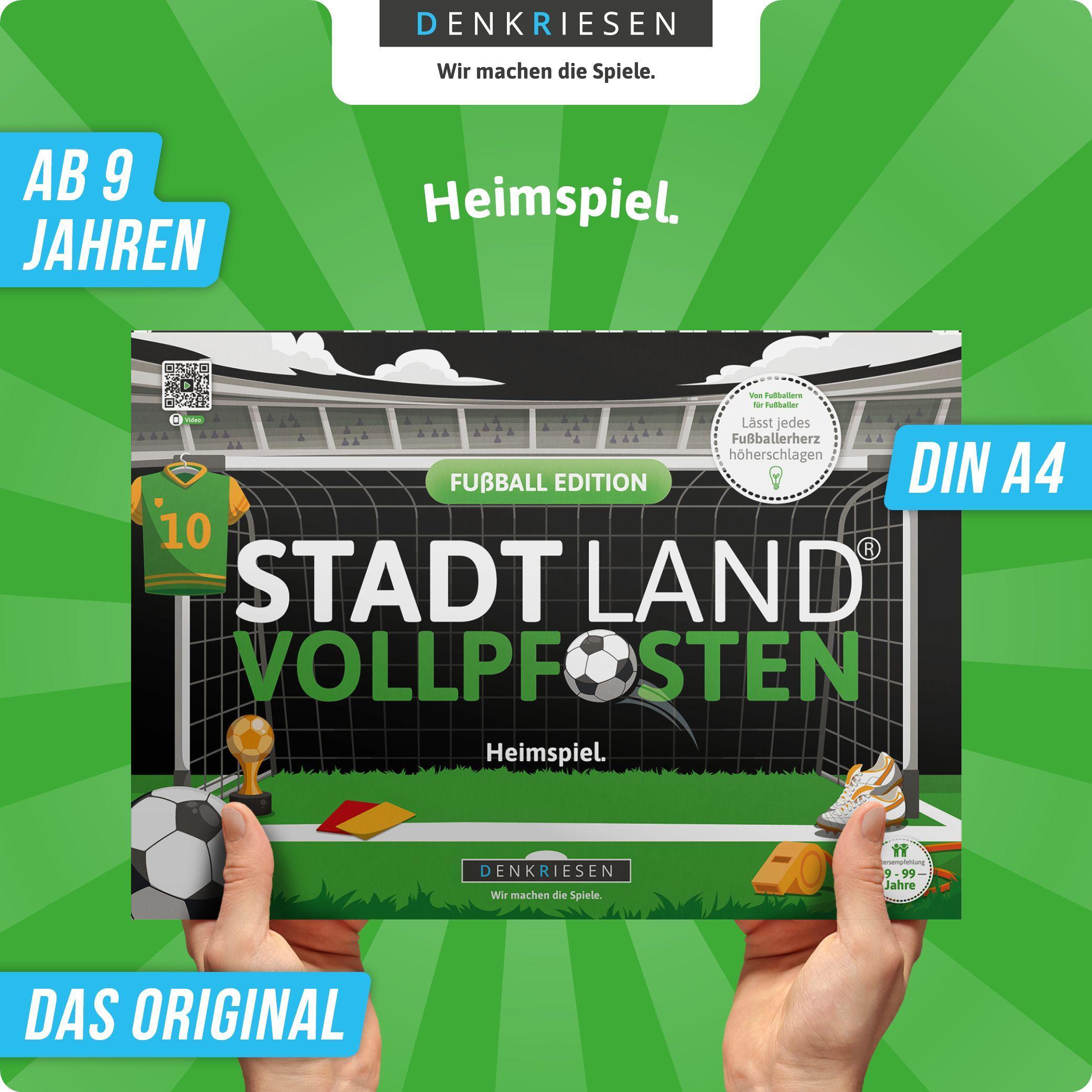 Beispielinhalt (Bild) DENKRIESEN - STADT LAND VOLLPFOSTEN® - FUßBALL EDITION - "Heimspiel." - A4