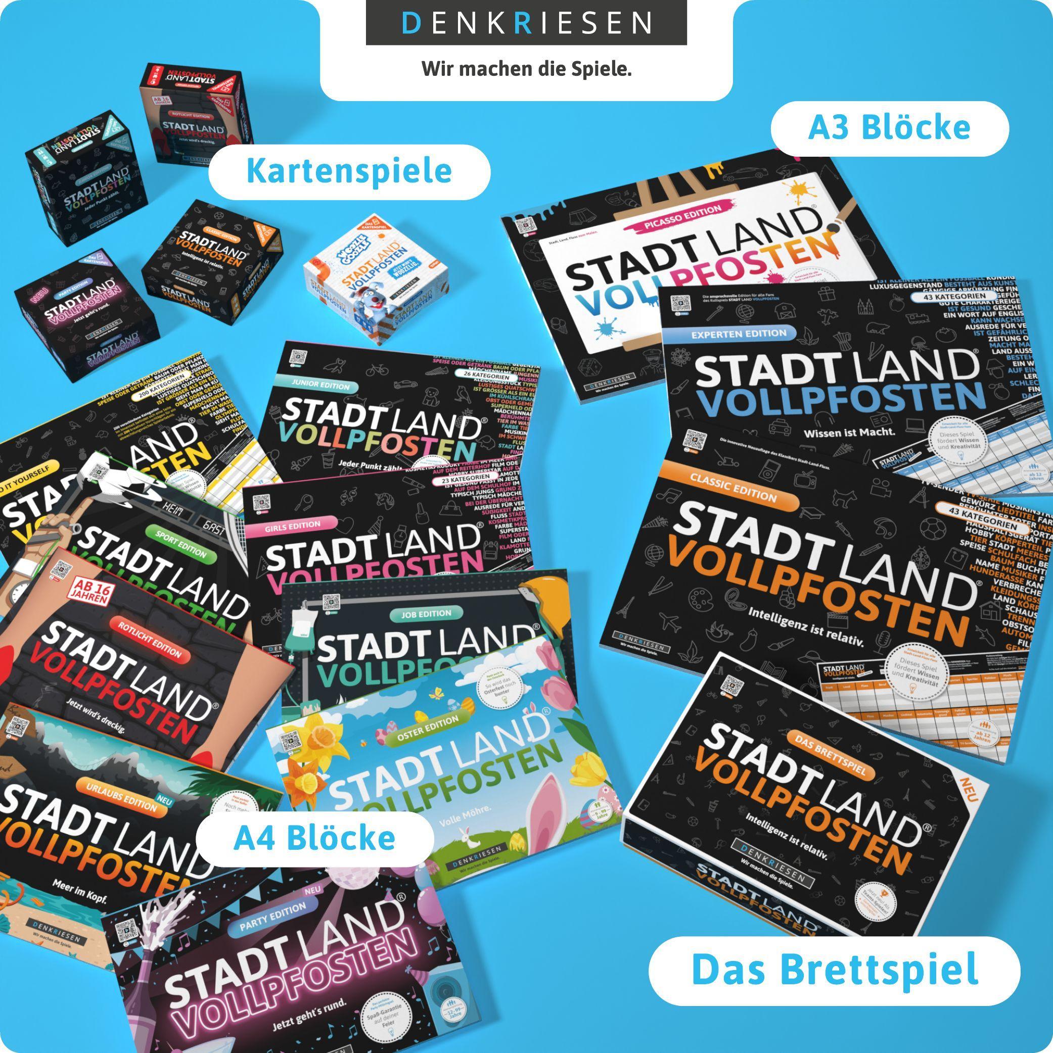 Beispielinhalt (Bild) DENKRIESEN - STADT LAND VOLLPFOSTEN® - FUßBALL EDITION - "Heimspiel." - A4