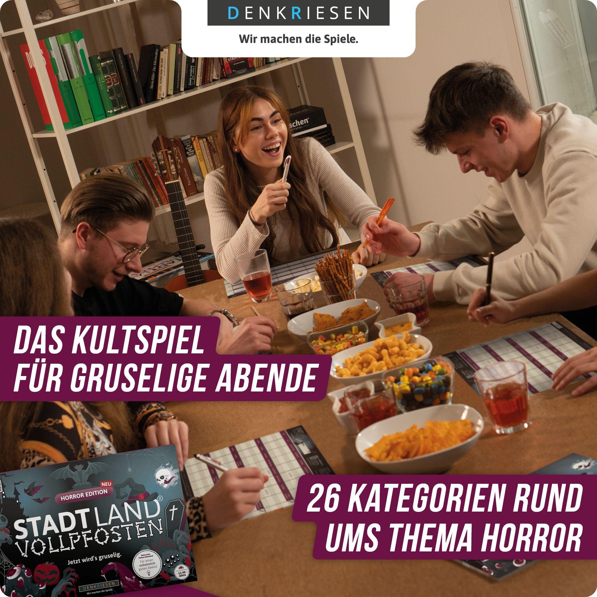 Beispielinhalt (Bild) DENKRIESEN - STADT LAND VOLLPFOSTEN® - HORROR EDITION - "Jetzt wird's gruselig." - A4
