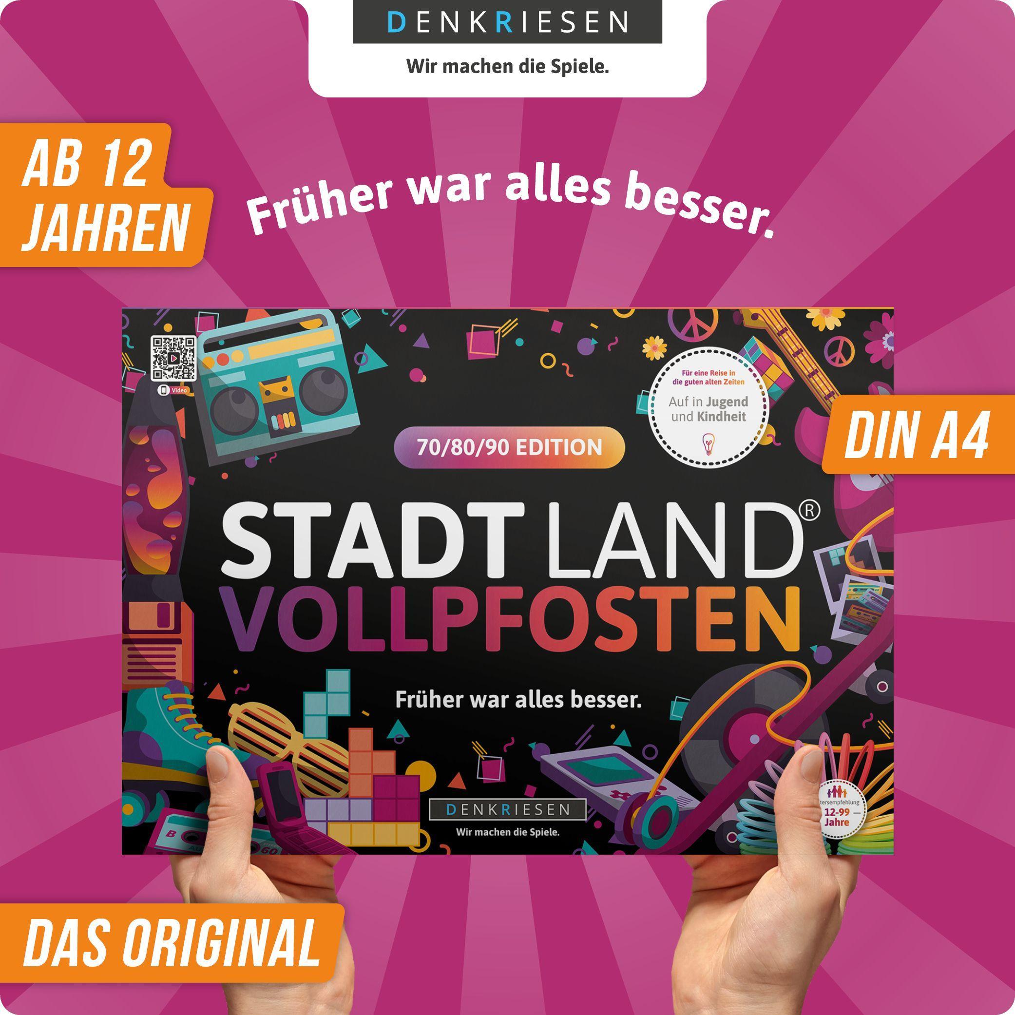 Beispielinhalt (Bild) DENKRIESEN - STADT LAND VOLLPFOSTEN® - 70/80/90 EDITION - "Früher war alles besser." - A4