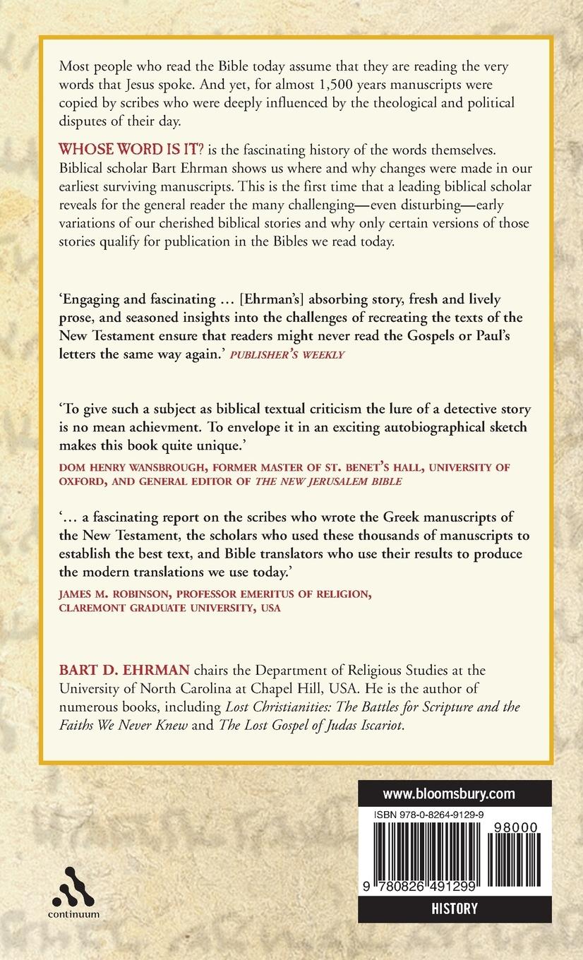 Rückseitencover Whose Word Is It?