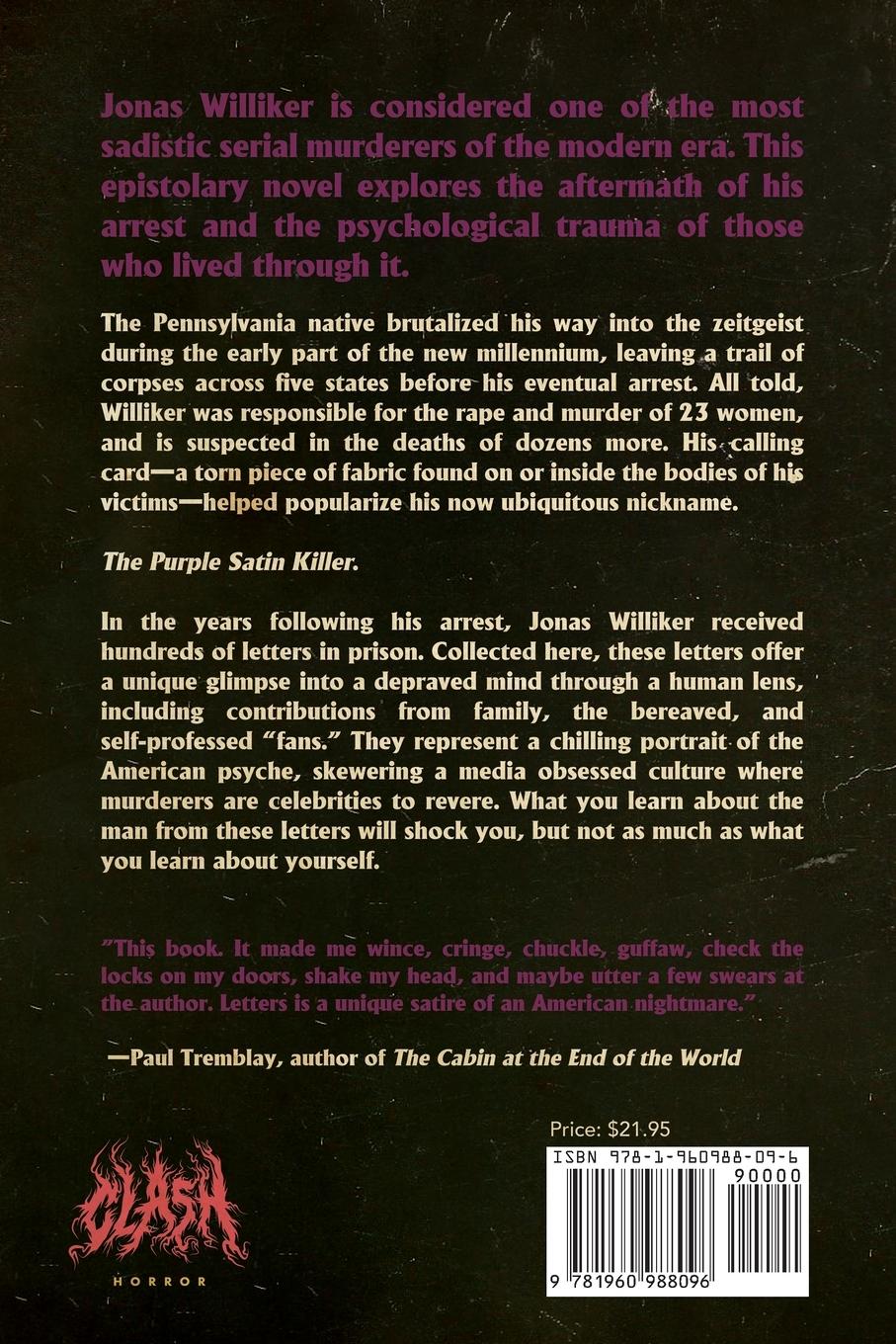 Rückseitencover Letters to the Purple Satin Killer