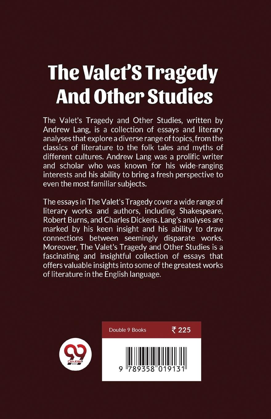 Rückseitencover The Valet'S Tragedy And Other Studies