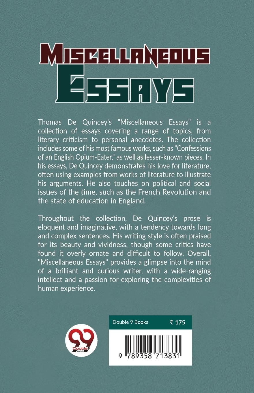 Rückseitencover Miscellaneous Essays