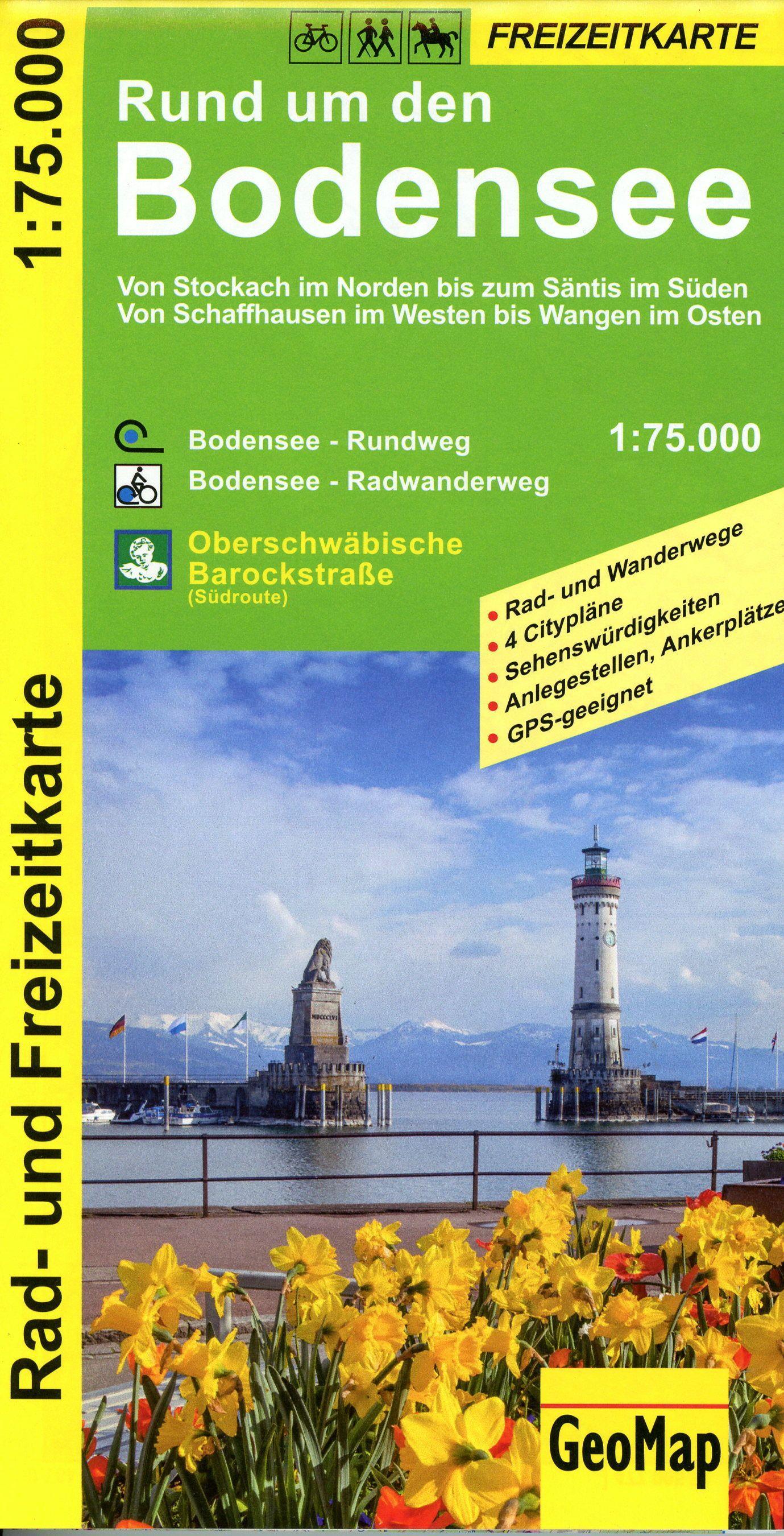 Vorderes Coverbild Rund um den Bodensee Rad- und Freizeitkarte