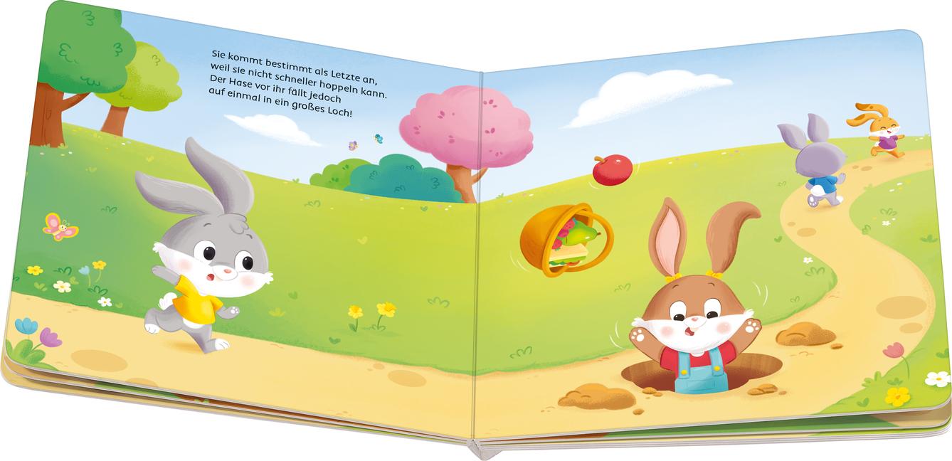 Beispielinhalt (Bild) Mein erstes Lotti Karott: Das lustige Hasenrennen - ein Buch für kleine Fans des Kinderspiel-Klassikers Lotti Karotti
