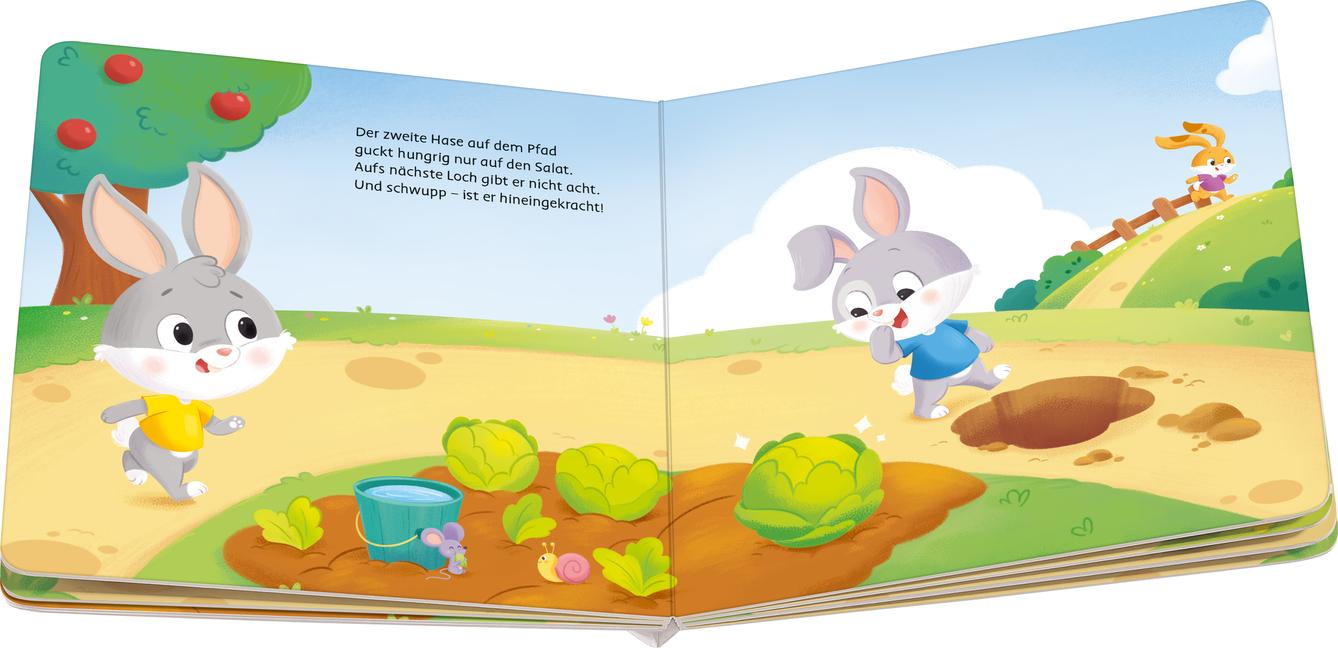 Beispielinhalt (Bild) Mein erstes Lotti Karott: Das lustige Hasenrennen - ein Buch für kleine Fans des Kinderspiel-Klassikers Lotti Karotti