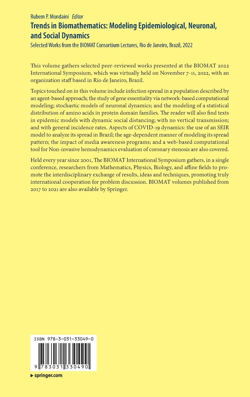 Rückseitencover Trends in Biomathematics: Modeling Epidemiological, Neuronal, and Social Dynamics