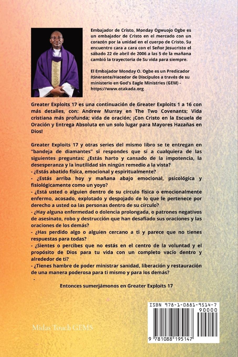 Rückseitencover Mayores hazañas - 17  Con Andrew Murray en los dos Pactos; Vida cristiana más profunda; vida de..