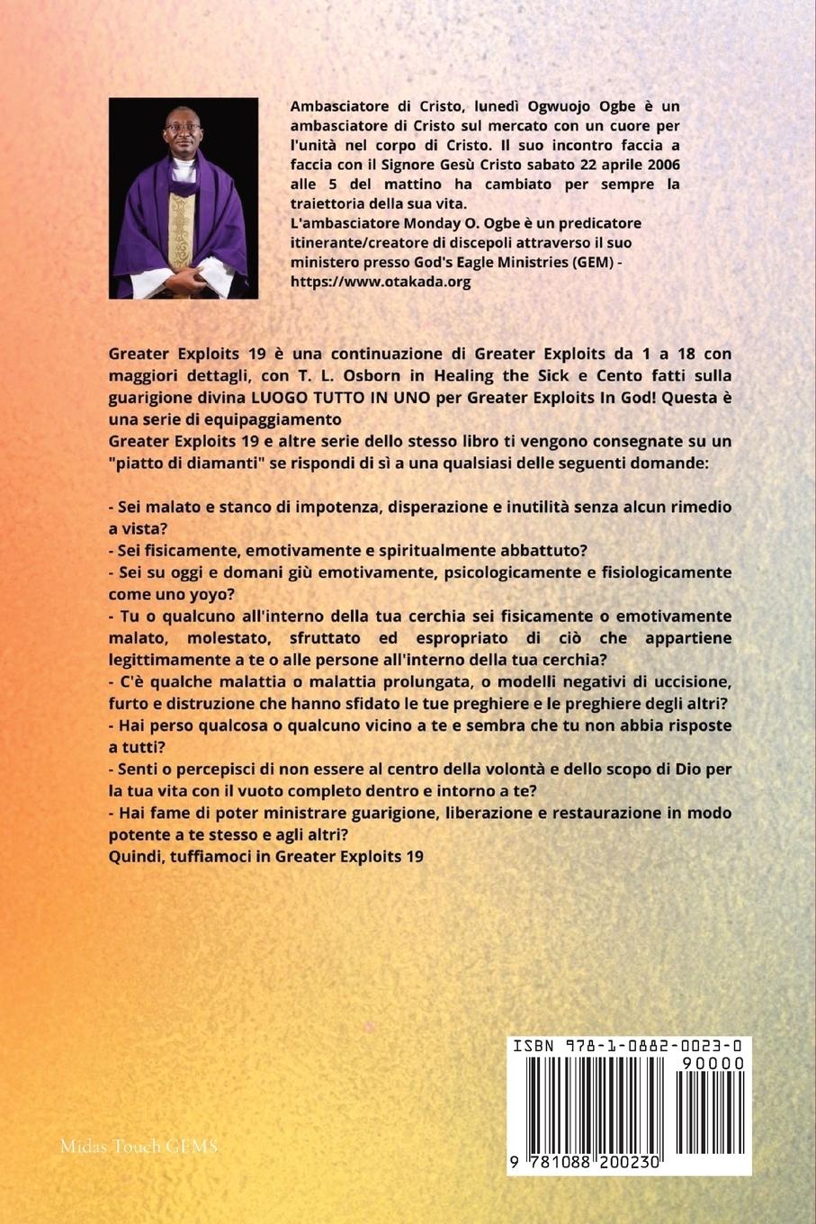 Rückseitencover Grandi imprese - 19 Con - TL Osborn In Healing the Sick e cento fatti sulla guarigione divina..