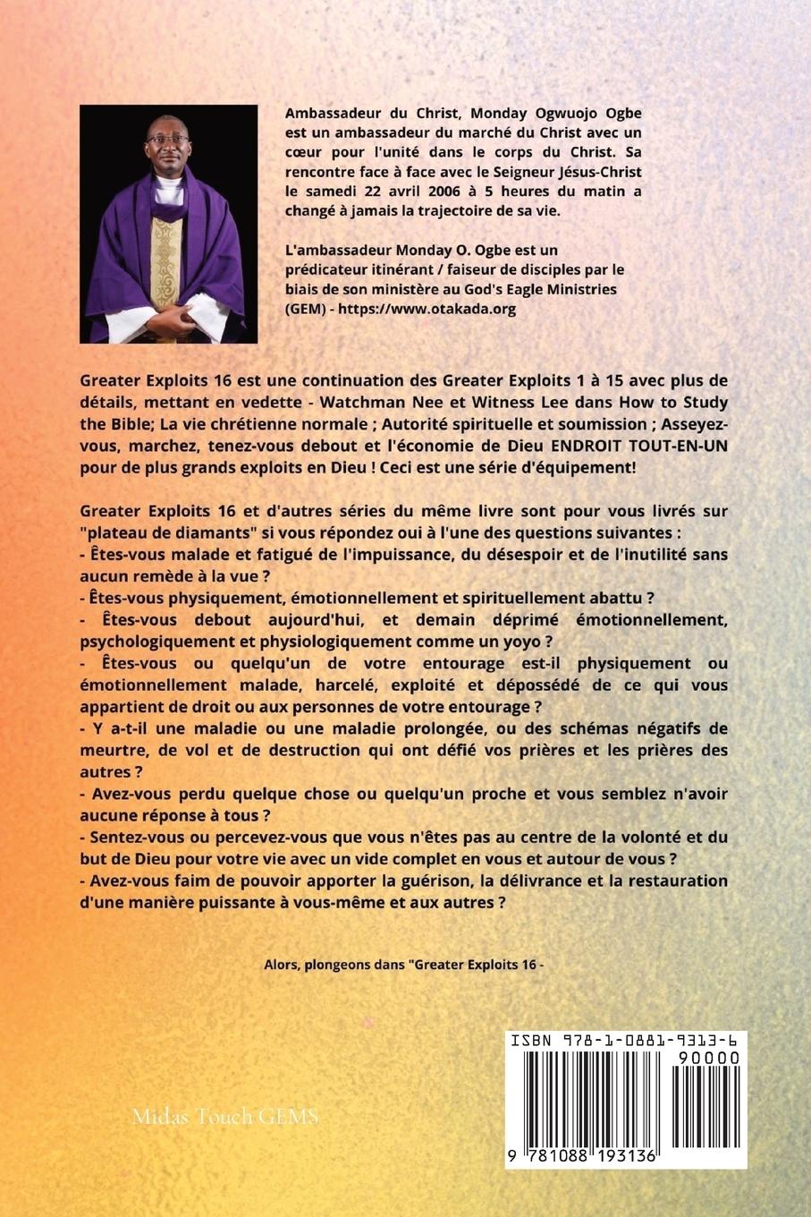 Rückseitencover Grands Exploits - 16 Mettant en vedette Watchman Nee et Witness Lee dans Comment étudier la Bible..