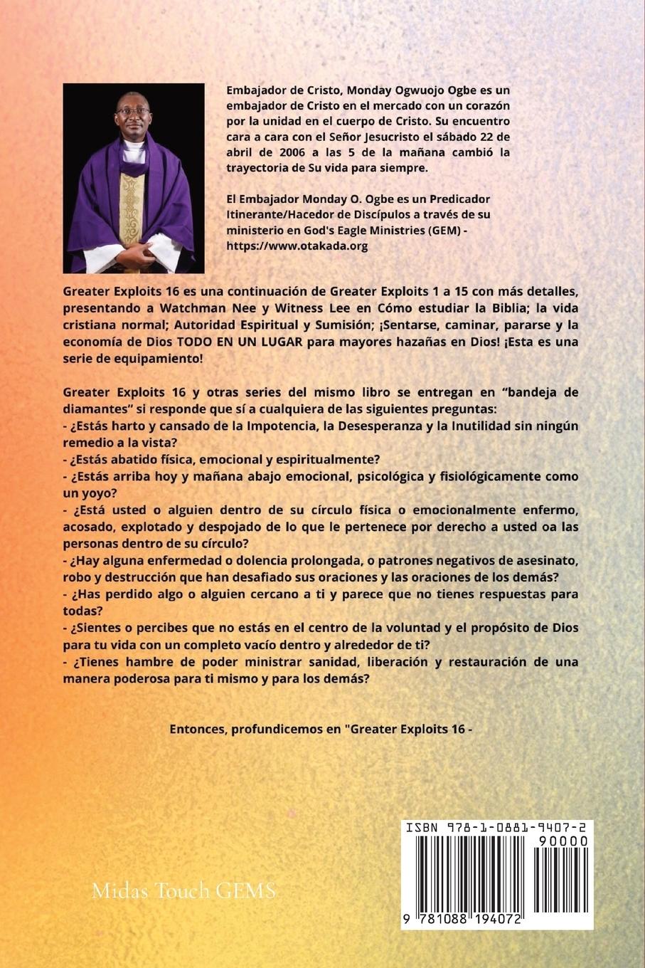 Rückseitencover Mayores hazañas - 16  Con - Watchman Nee y Witness Lee en Cómo estudiar la Biblia; la vida..