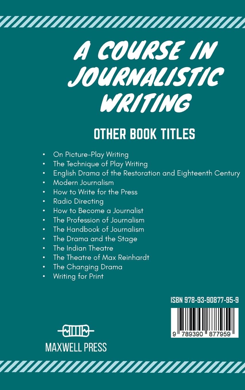 Rückseitencover A COURSE IN JOURNALISTIC WRITING