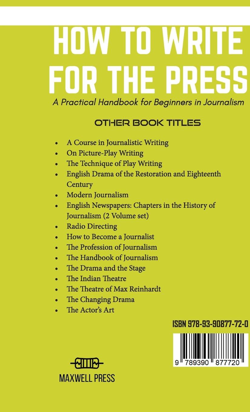 Rückseitencover How to Write for the Press