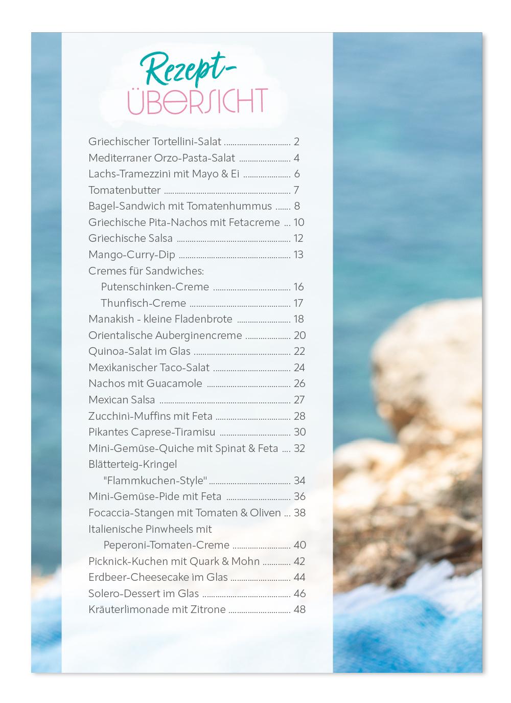 Beispielinhalt (Bild) Picknick Rezepte