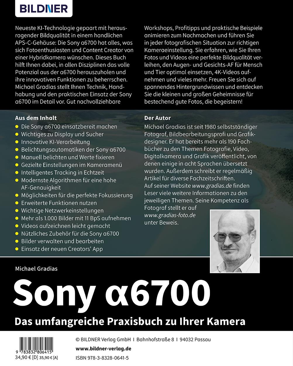 Rückseitencover Sony alpha 6700: Das umfangreiche Praxisbuch zu Ihrer Kamera