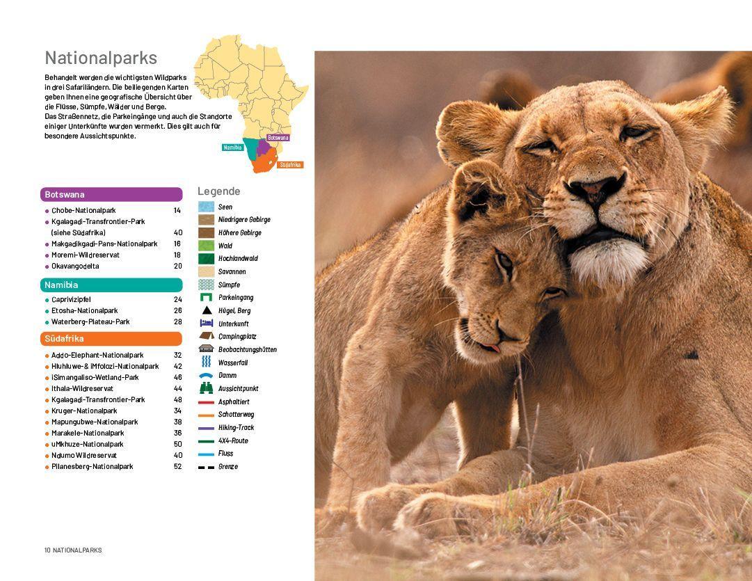 Beispielinhalt (Bild) Safari-Reiseführer Südliches Afrika