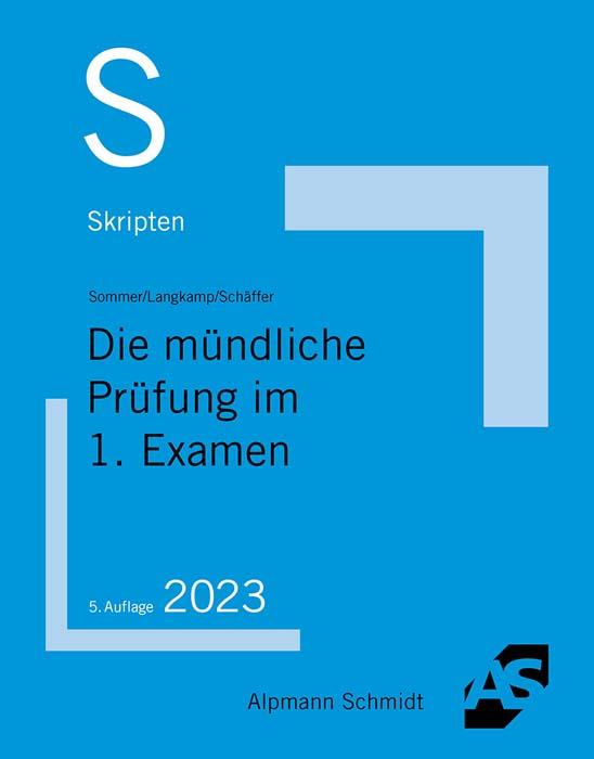 Vorderes Coverbild Skript Die mündliche Prüfung im 1. Examen