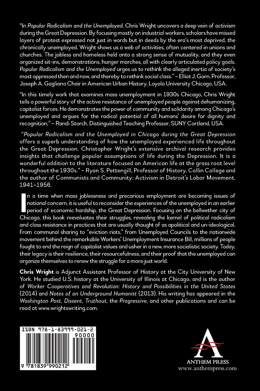 Rückseitencover Popular Radicalism and the Unemployed in Chicago during the Great Depression