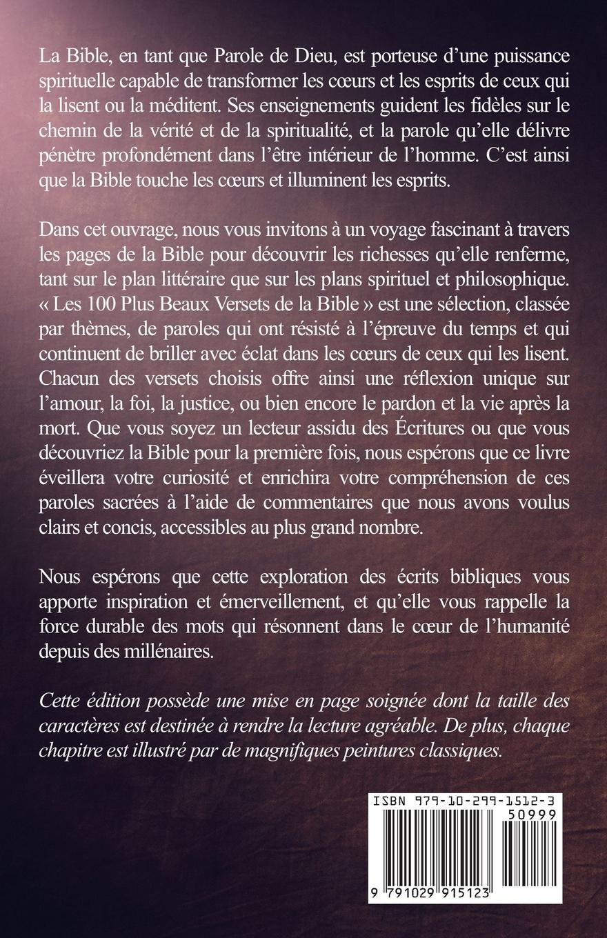 Rückseitencover Les 100 plus beaux versets de la Bible
