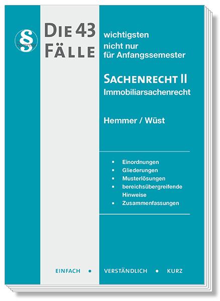 Vorderes Coverbild Die 43 wichtigsten Fälle Sachenrecht II - Immobiliarsachenrecht