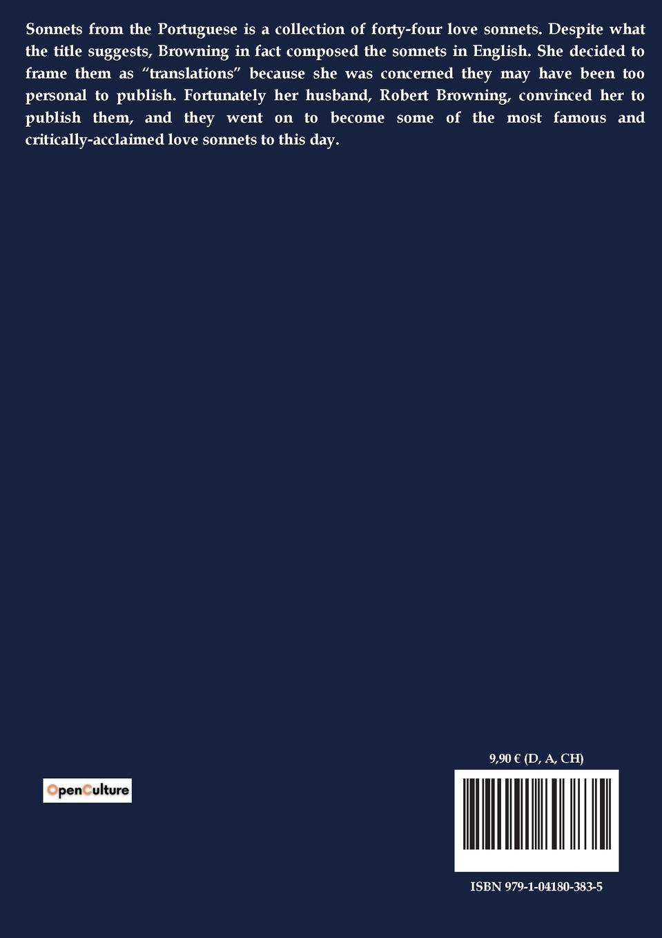 Rückseitencover Sonnets from the Portuguese