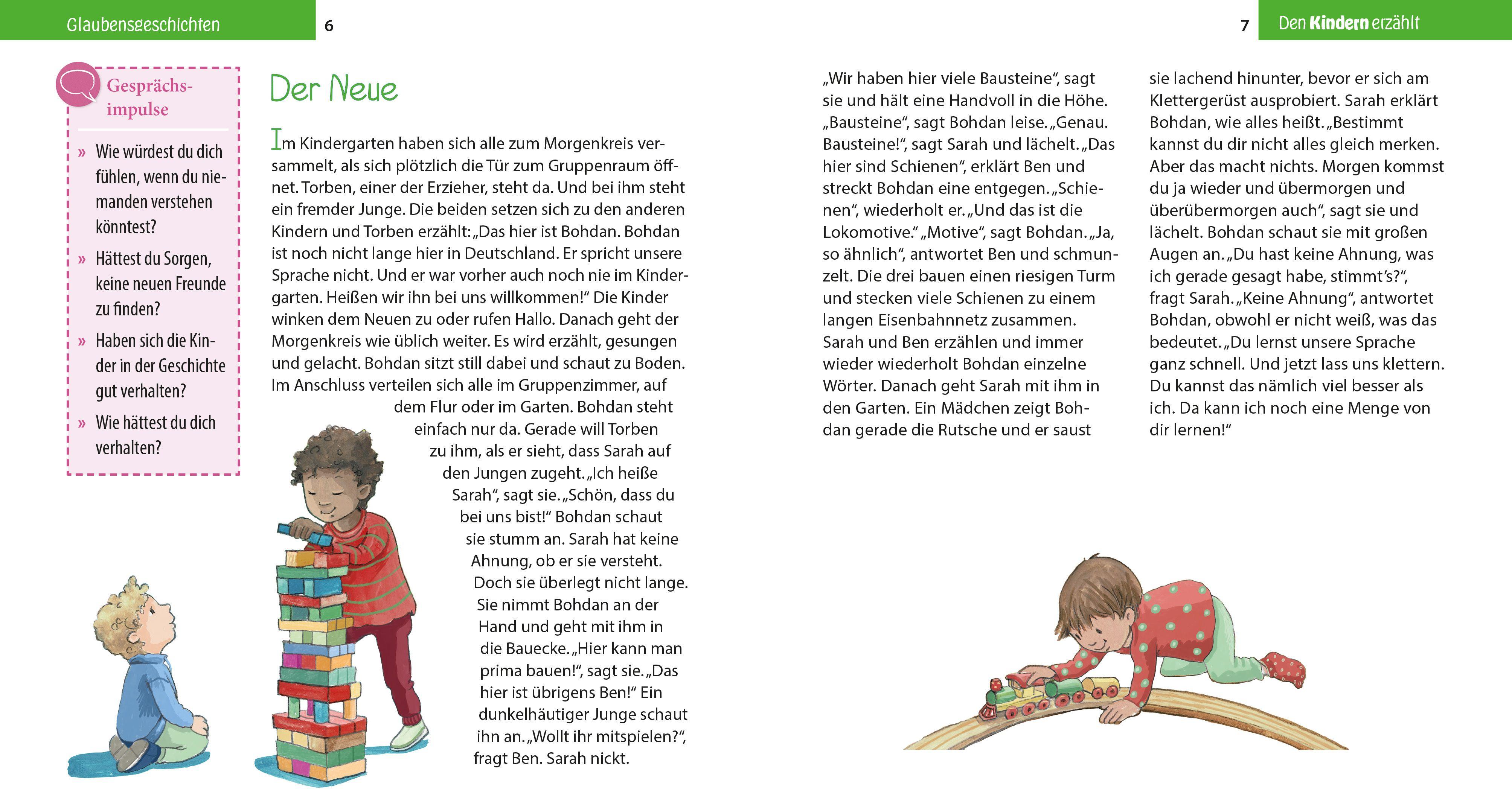 Beispielinhalt (Bild) Glaubensgeschichten den Kindern erzählt