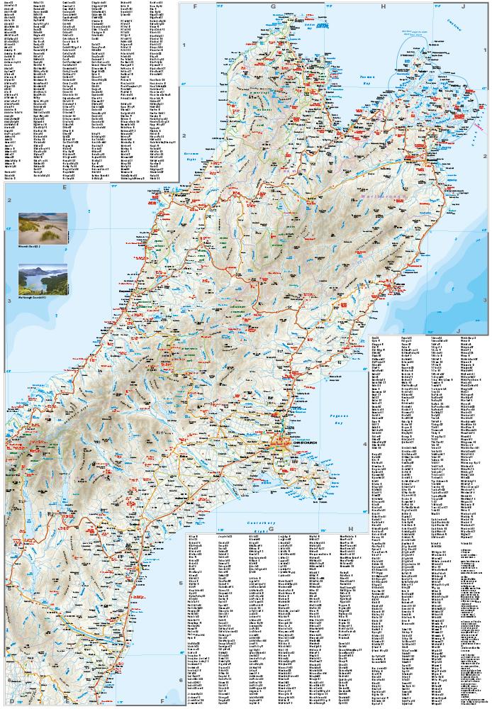 Beispielinhalt (Bild) Reise Know-How Landkarte Neuseeland, Südinsel (1:550.000)
