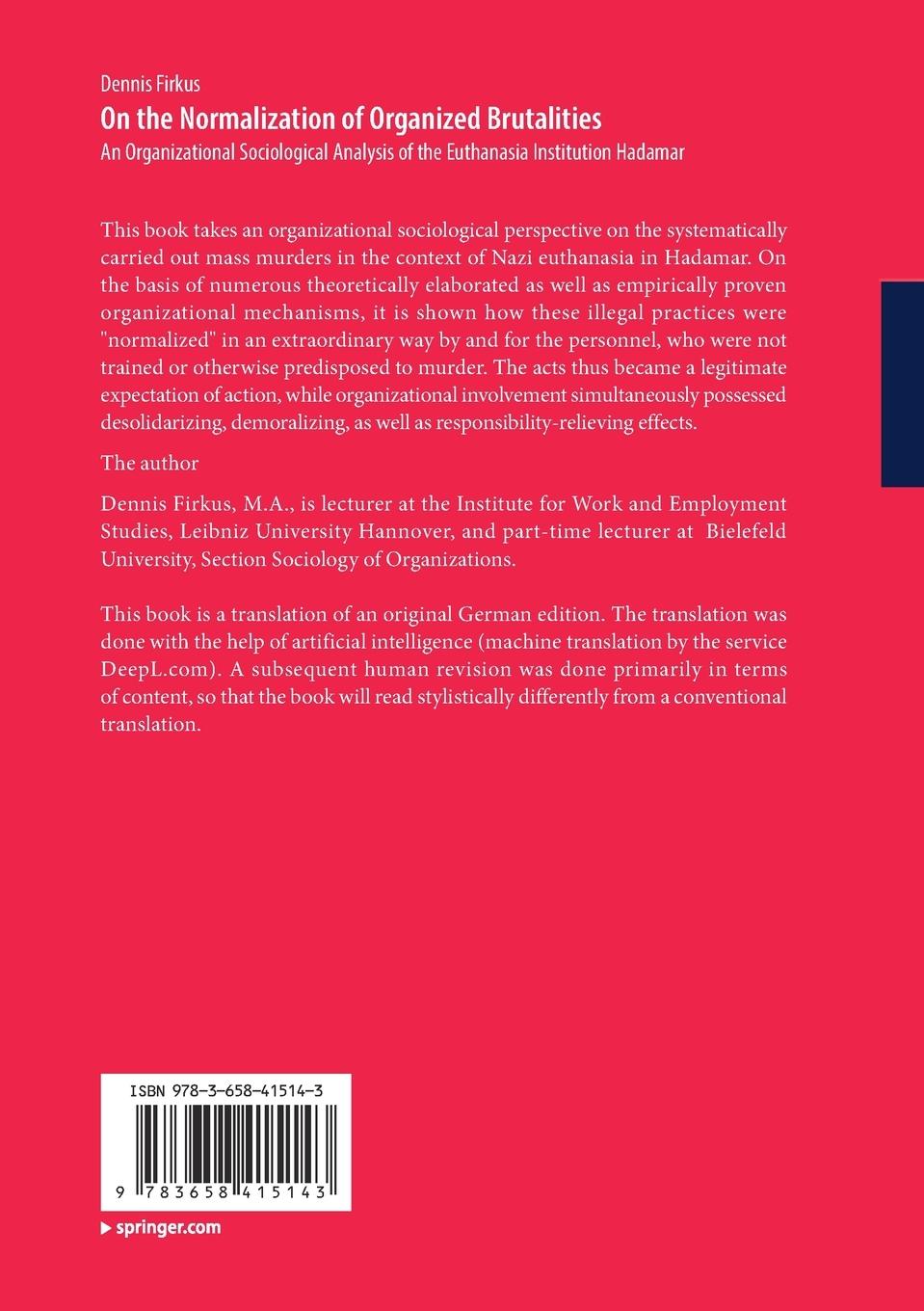 Rückseitencover On the Normalization of Organized Brutalities
