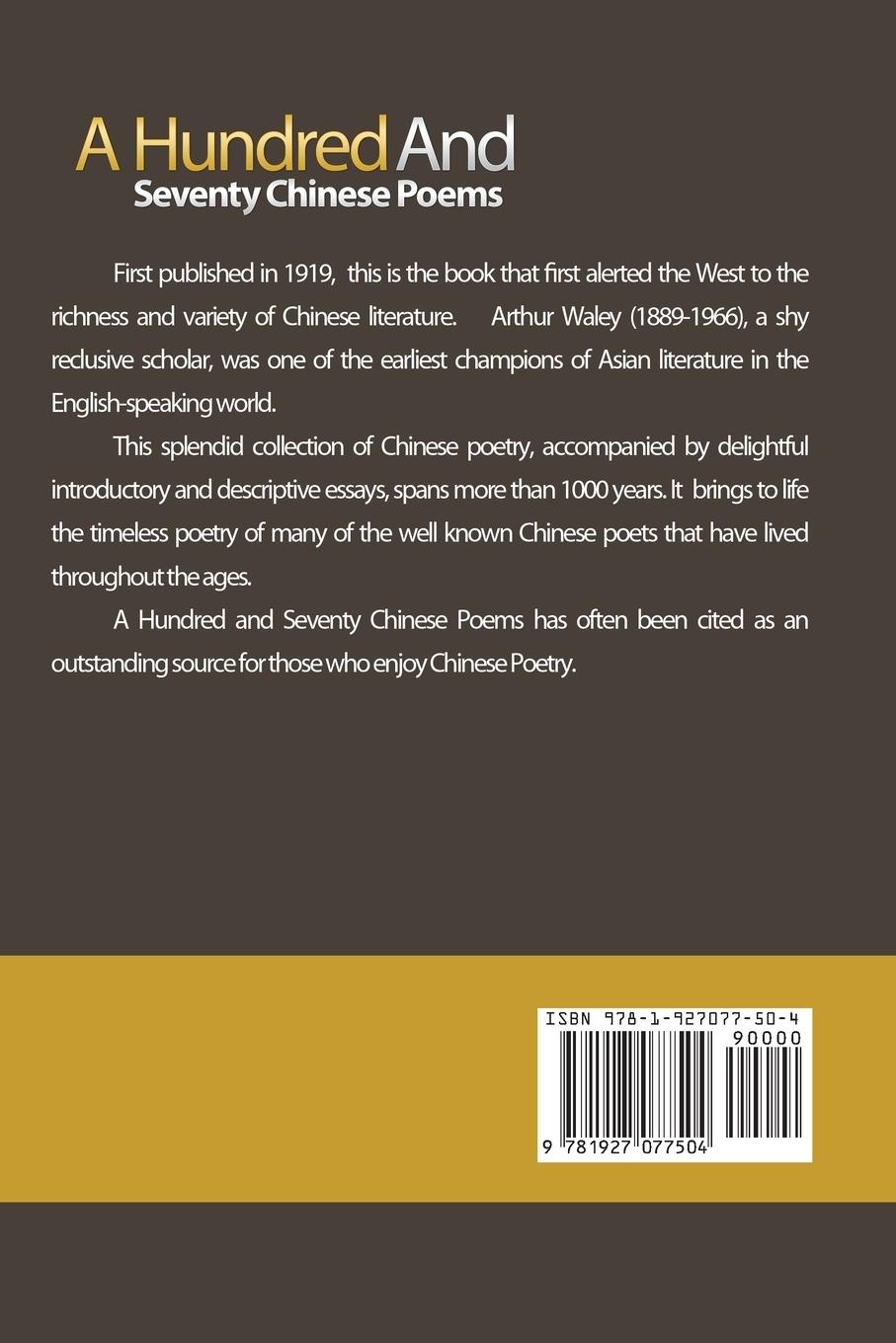 Rückseitencover A Hundred and Seventy Chinese Poems