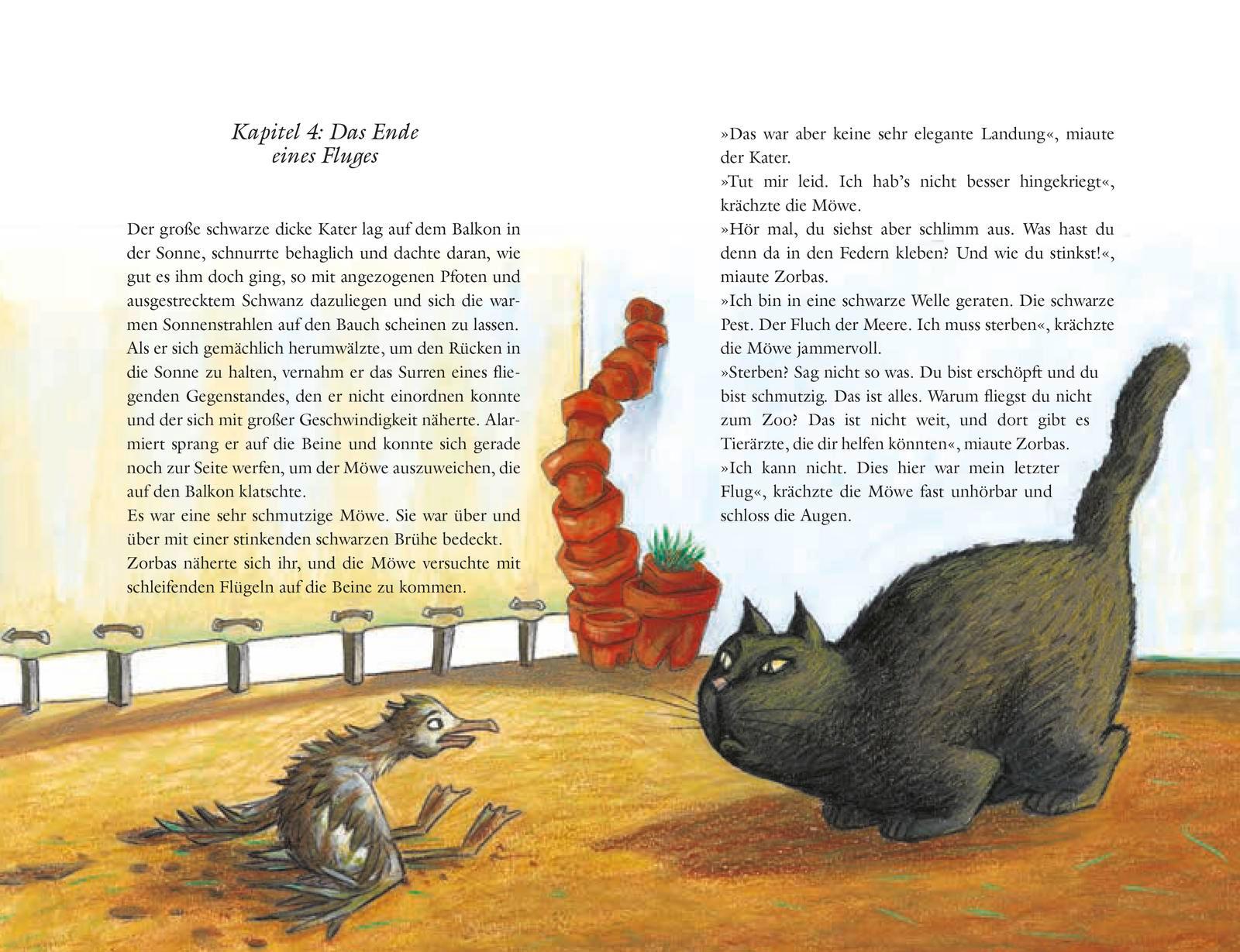 Beispielinhalt (Bild) Wie Kater Zorbas der kleinen Möwe das Fliegen beibrachte