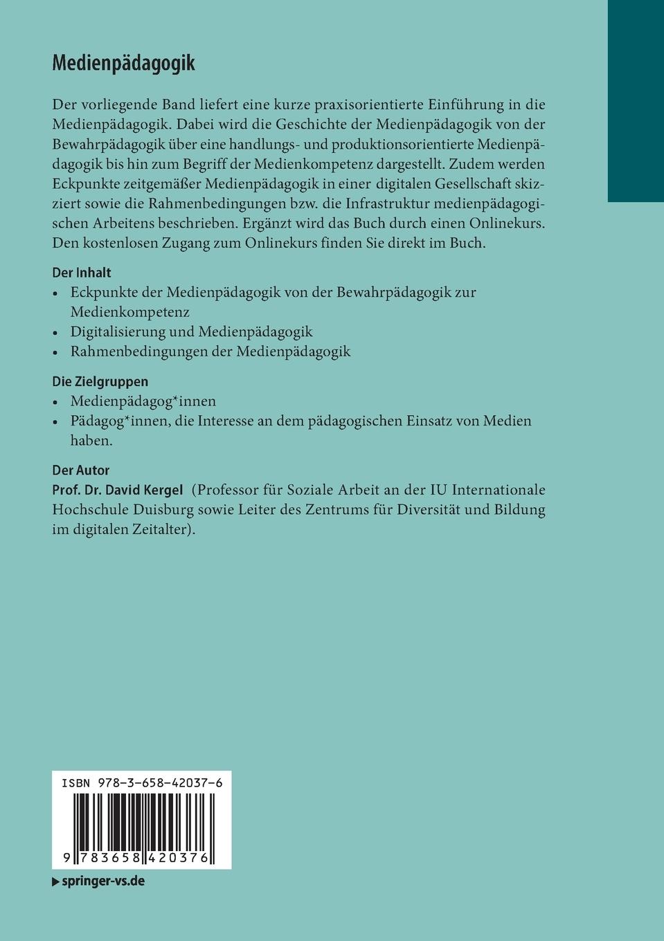 Rückseitencover Medienpädagogik