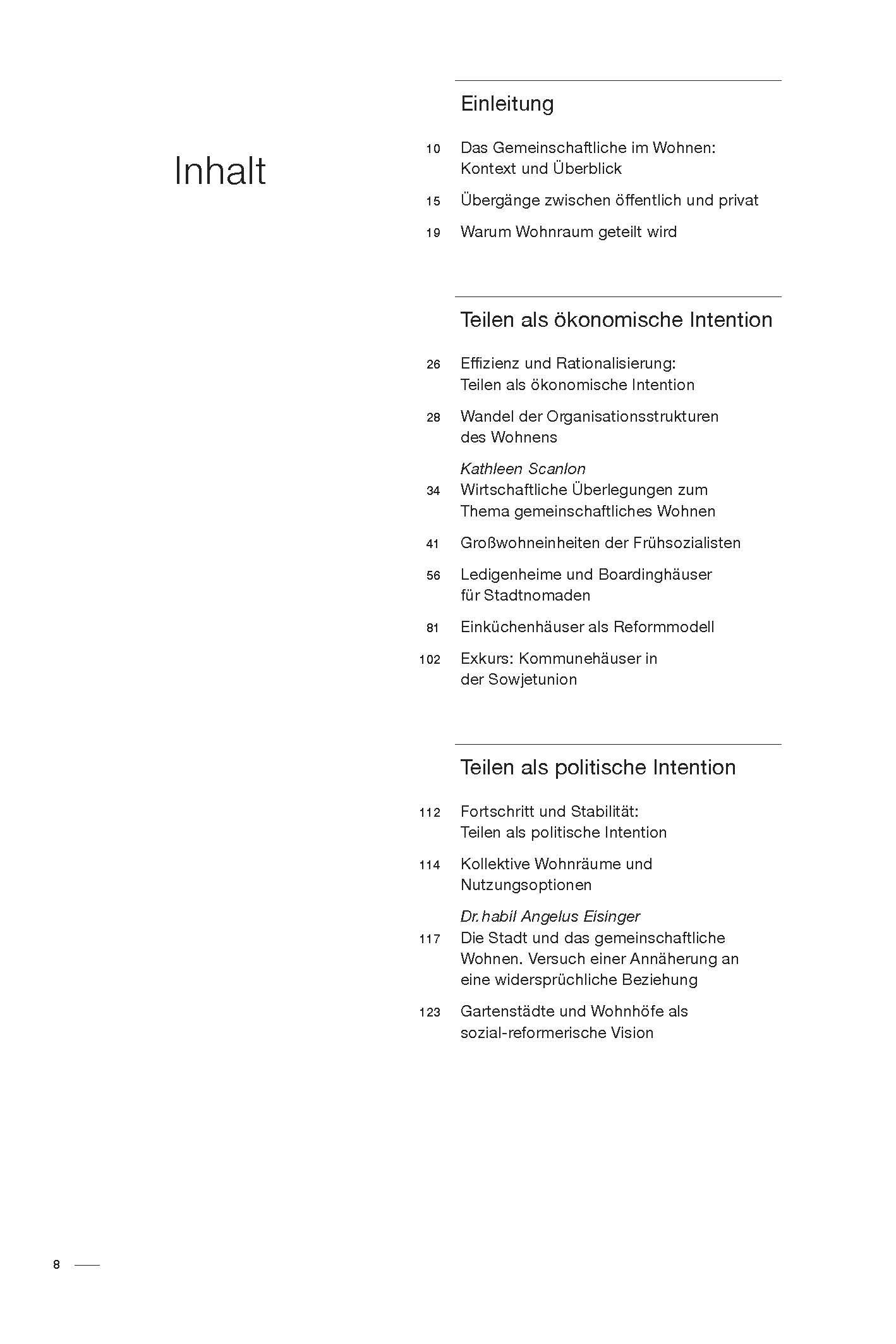 Beispielinhalt (Bild) Eine Geschichte des gemeinschaftlichen Wohnens