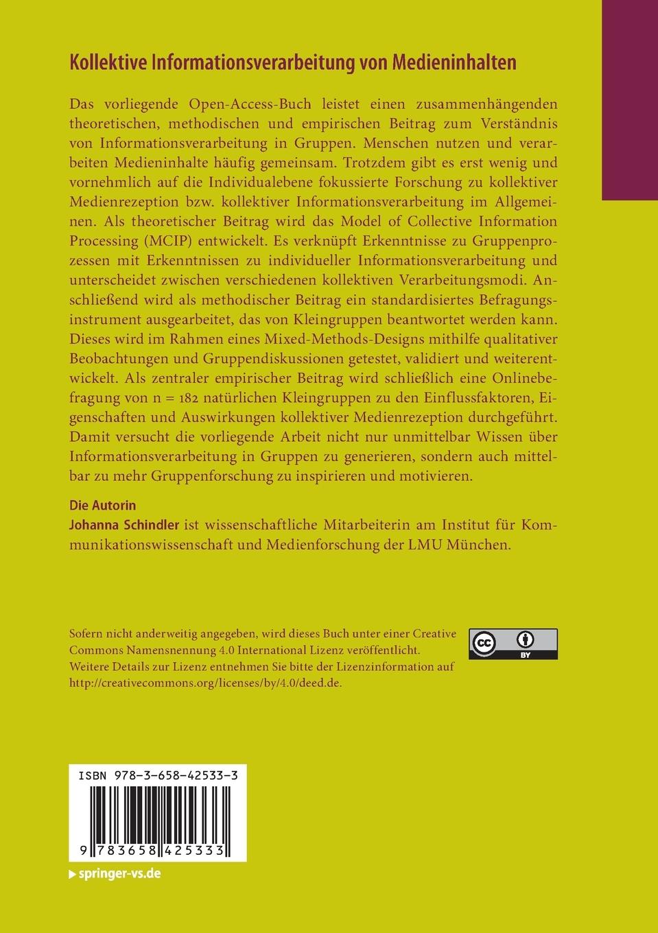 Rückseitencover Kollektive Informationsverarbeitung von Medieninhalten