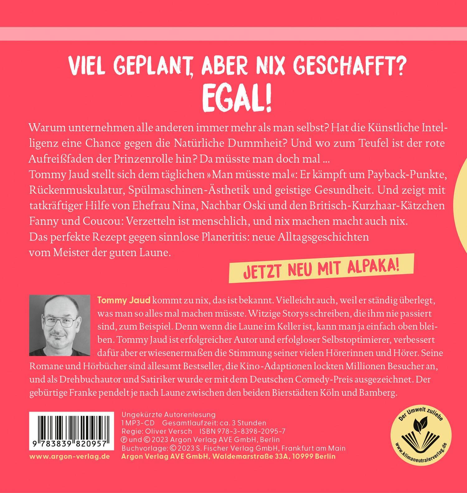Rückseitencover Man müsste mal - Nix gemacht und trotzdem happy