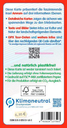 Rückseitencover Amrum - touristische Karte