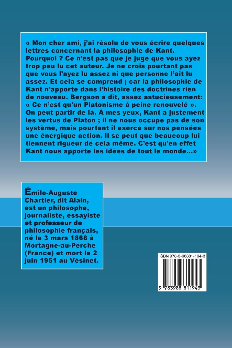 Rückseitencover Lettres à Sergio Solmi sur la philosophie de Kant