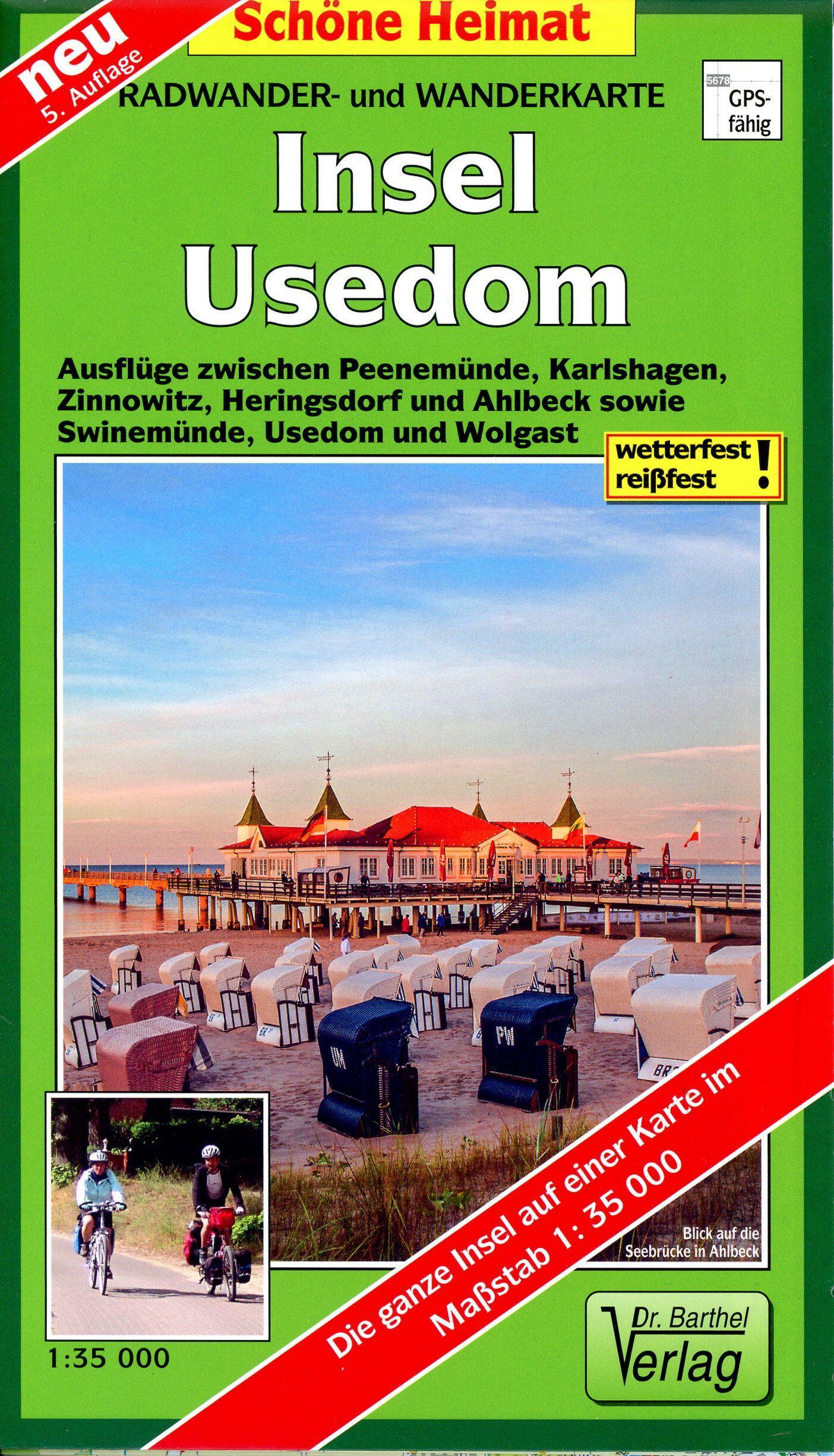 Vorderes Coverbild Radwander- und Wanderkarte Insel Usedom