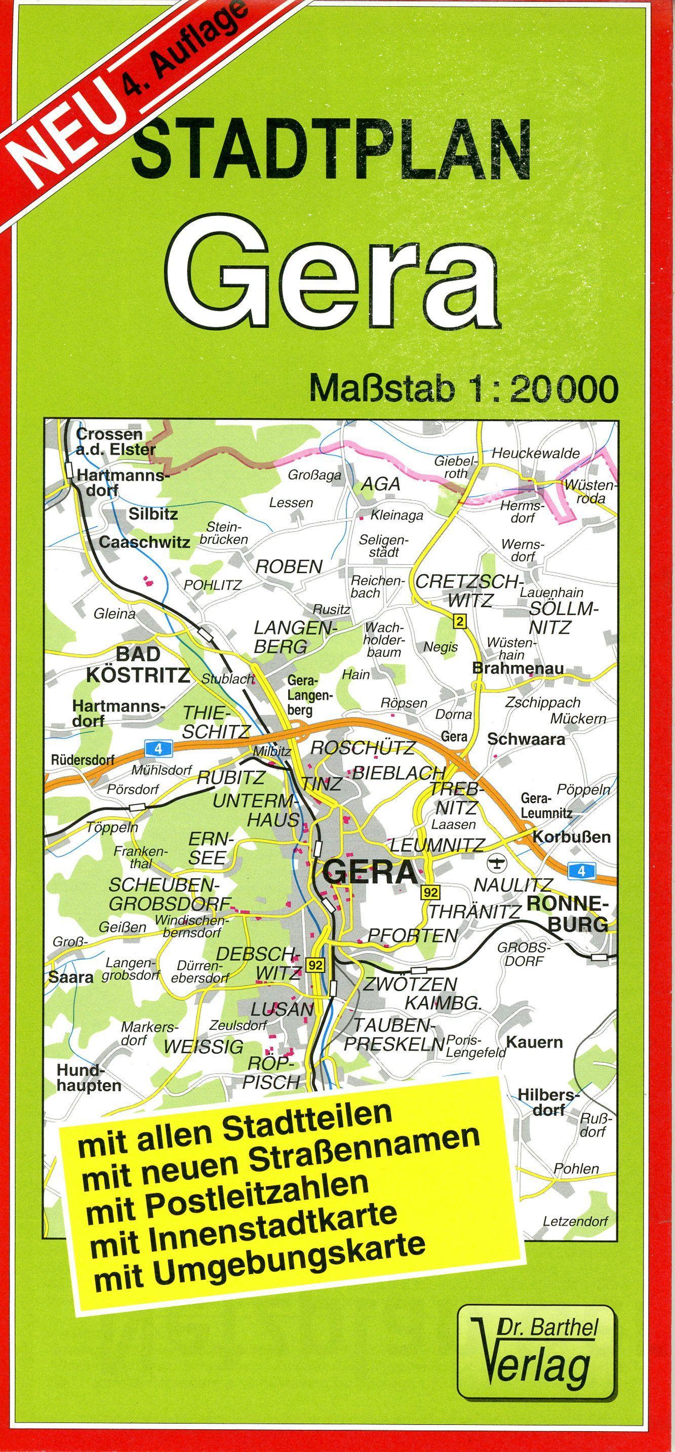 Vorderes Coverbild Stadtplan Gera