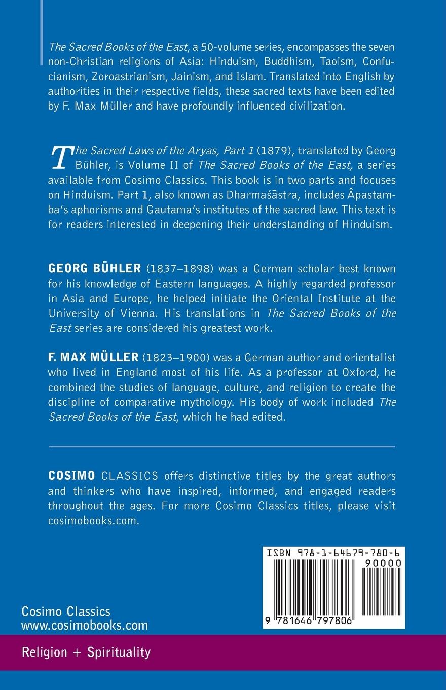 Rückseitencover The Sacred Laws of the Aryas, Part 1 of 2