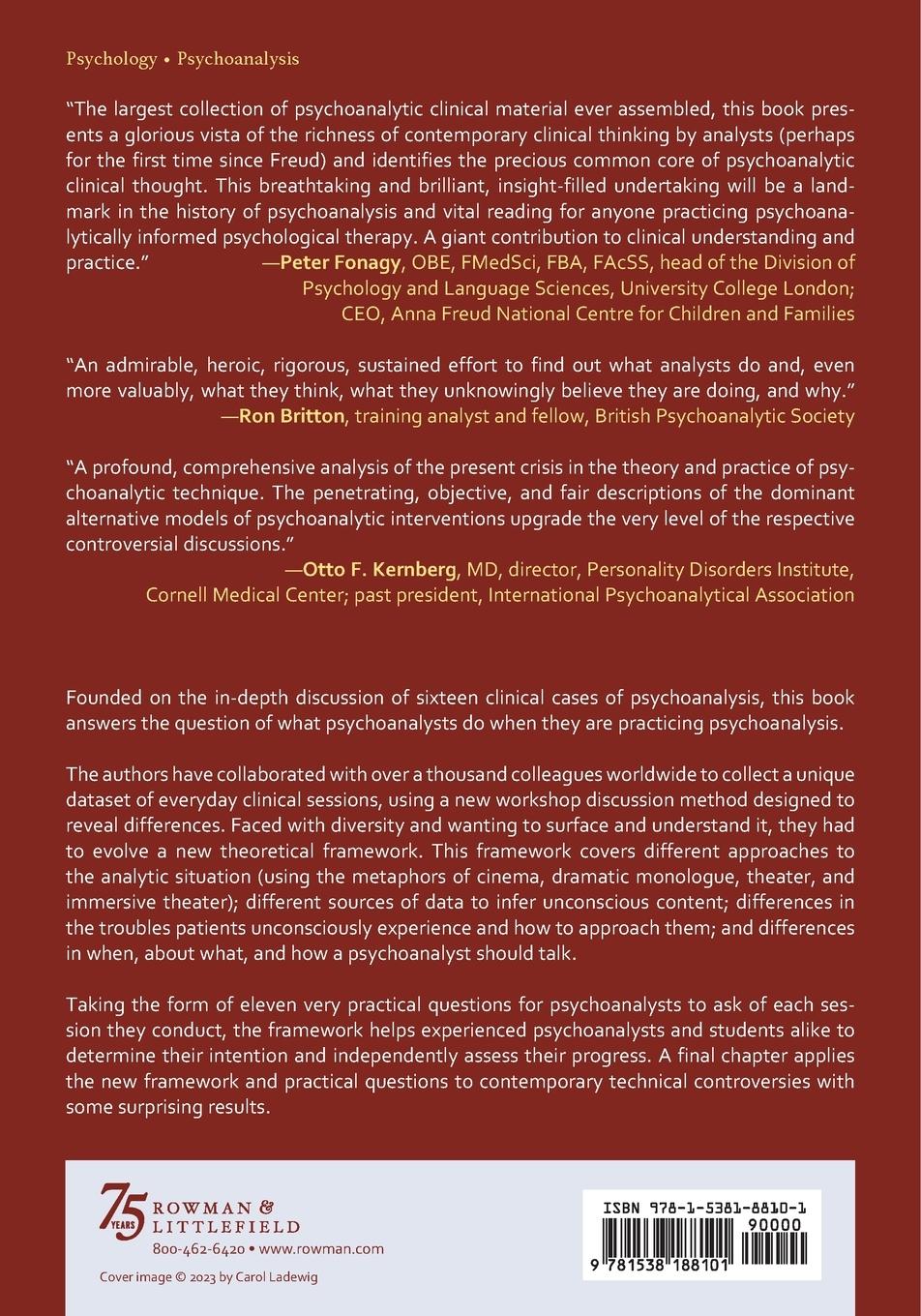 Rückseitencover Knowing What Psychoanalysts Do and Doing What Psychoanalysts Know