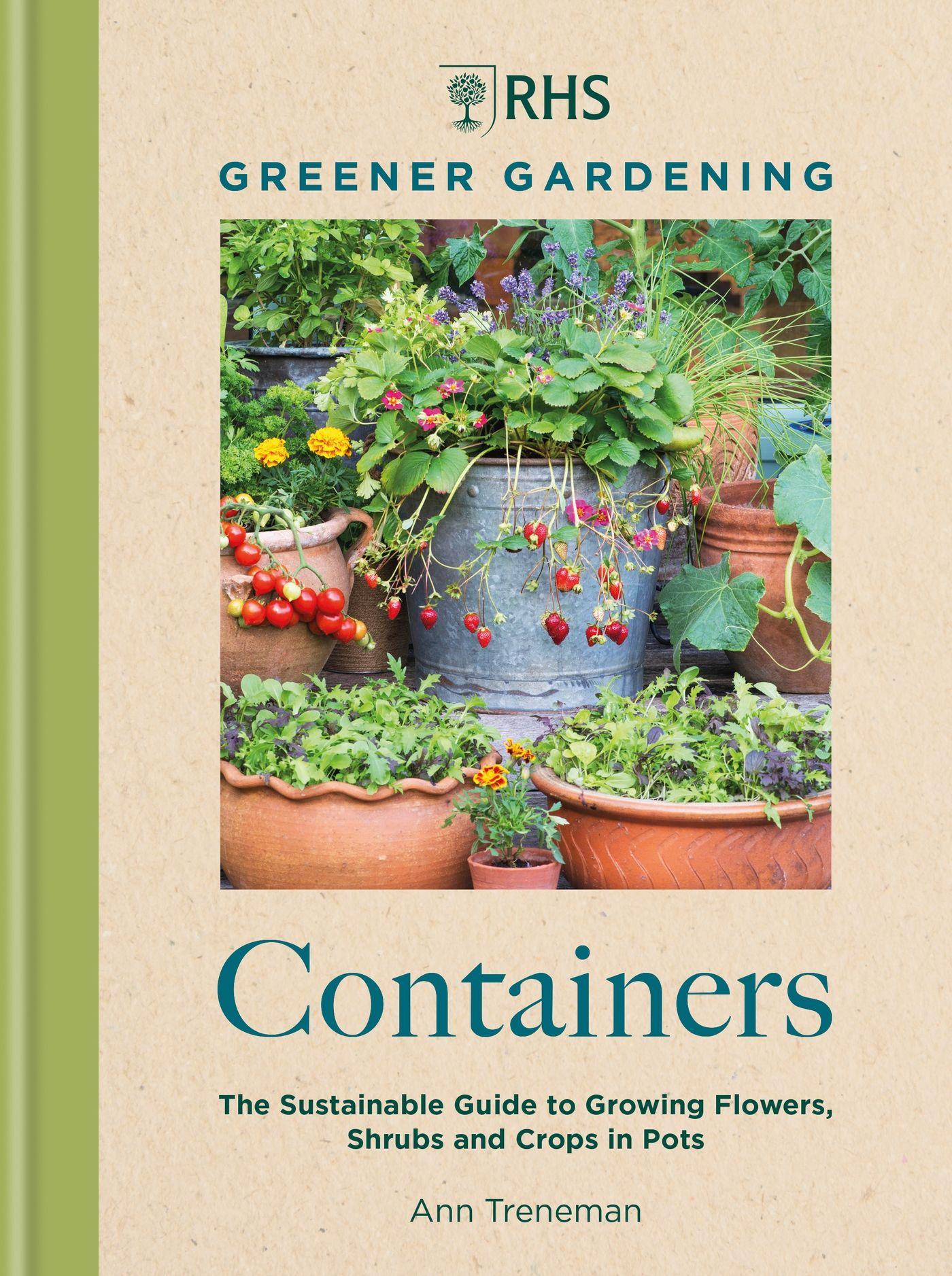 Vorderes Coverbild Rhs Greener Gardening: Containers