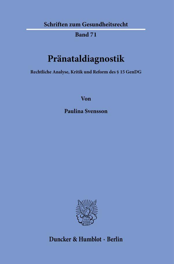 Vorderes Coverbild Pränataldiagnostik.