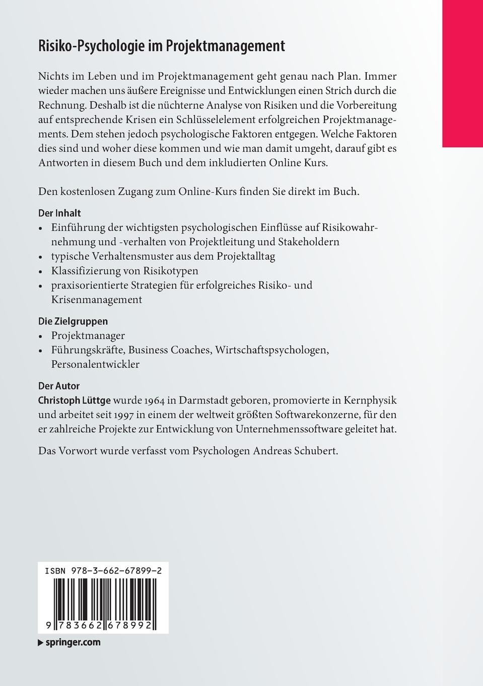 Rückseitencover Risiko-Psychologie im Projektmanagement