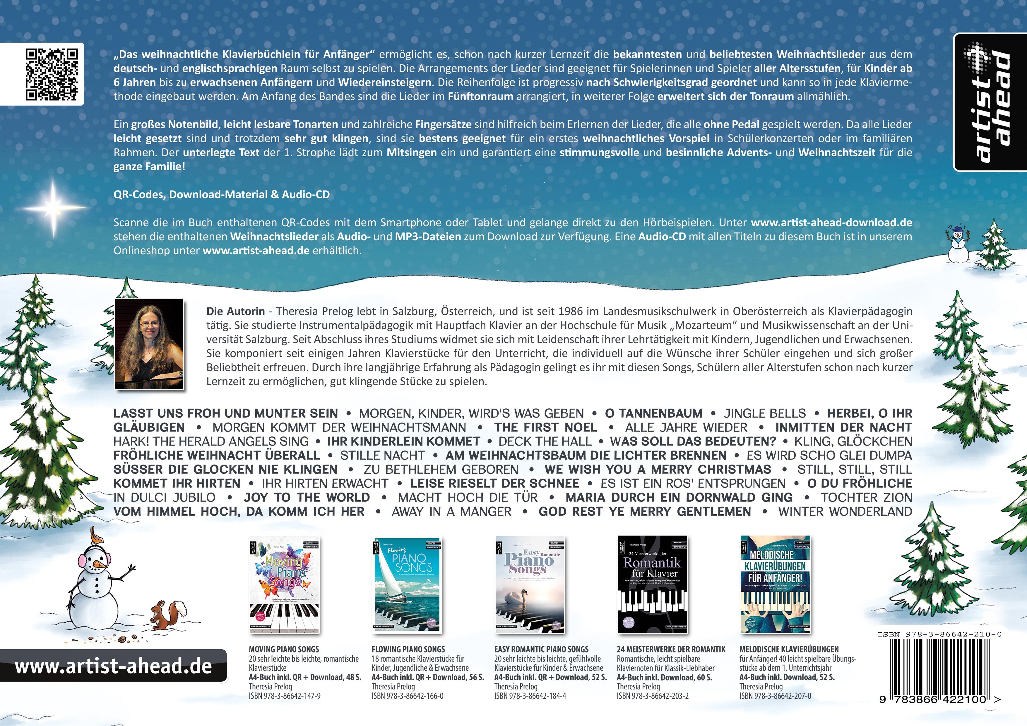 Rückseitencover Das weihnachtliche Klavierbüchlein für Anfänger