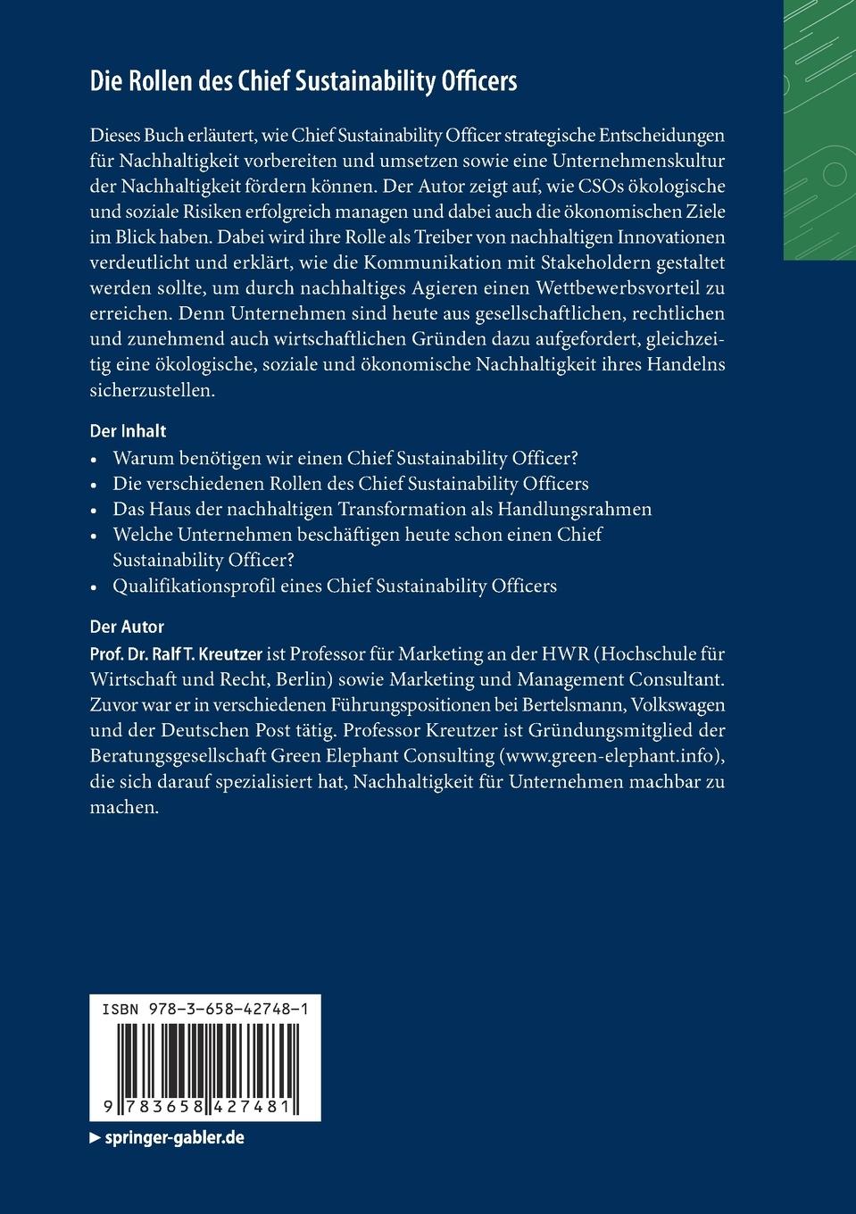Rückseitencover Die Rollen des Chief Sustainability Officers